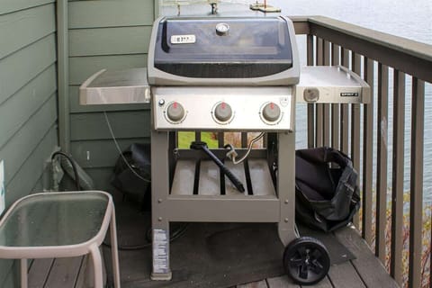 Grill on living room balcony