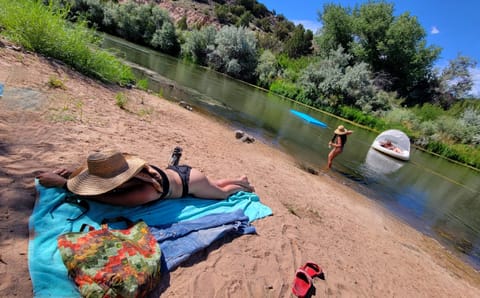Our house sits 100 ft from our private Rio Grande beach!