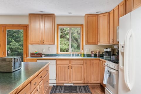 Kitchen is well-stocked with various coffee options!