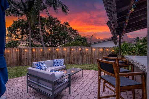 Outdoor seating and bar