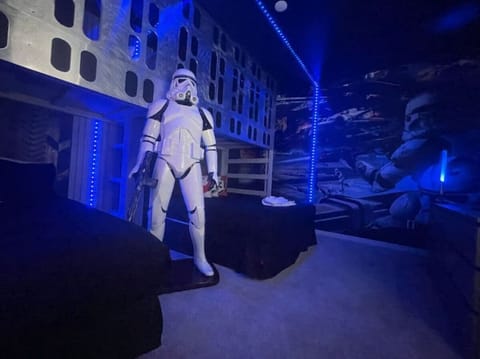 Bedroom #4 - Star Wars theme with 2 Queen beds, 2 Twin beds & a smart TV