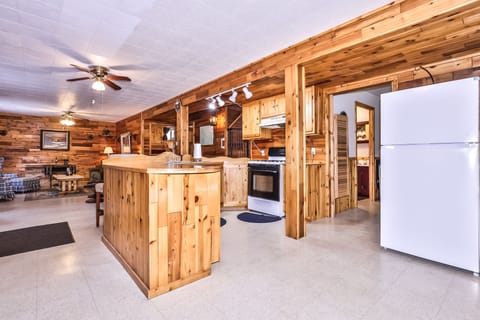 Bright open concept kitchen/dining area