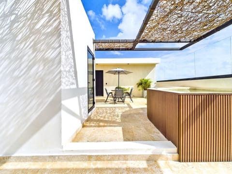 Private rooftop terrace with pool, cleaned and ready for you
