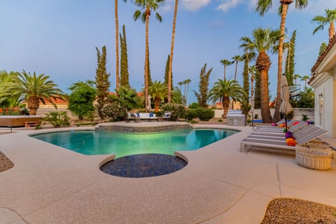 Pool, expansive backyard, hot tub, deck w/ seating, BBQ