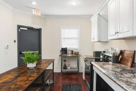 Fully-stocked kitchen with all the appliances & utensils you'd need to prepare a meal. Dual drip / K-cup Keurig coffee machine available for your morning routine.