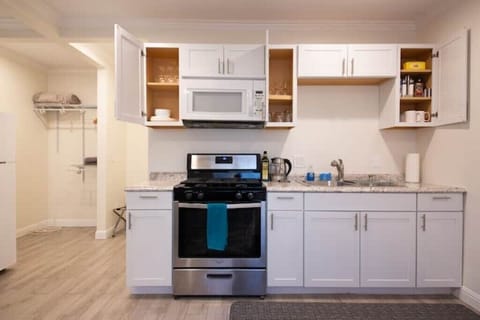 Kitchenette with essentials.