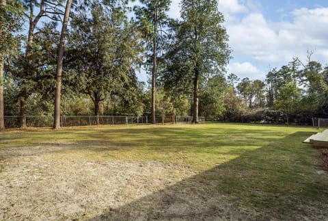 Large Backyard with porch and outdoor lounge area