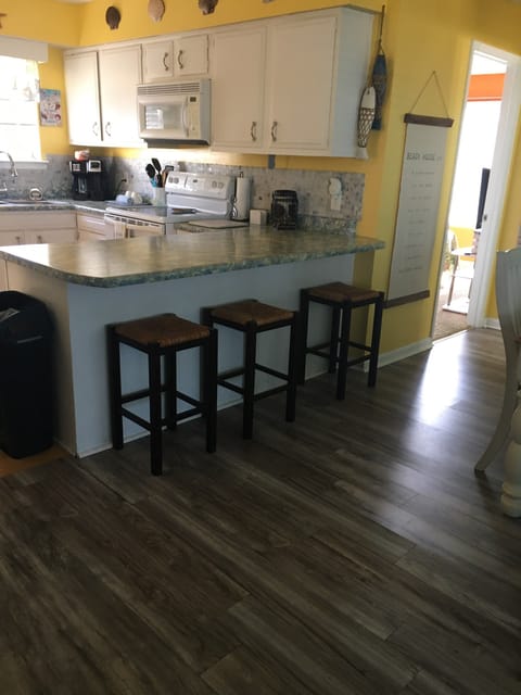 Bar stool eating for three
