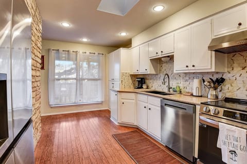Kitchen with stainless steel appliances