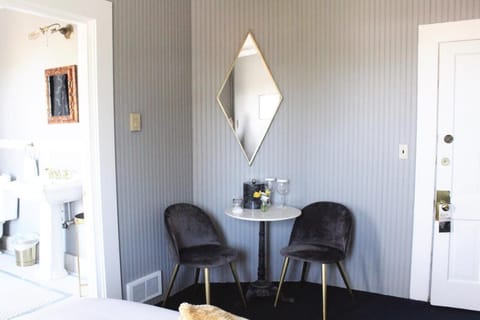 Sip morning coffee at the bistro table in peace.