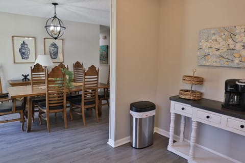 View from the kitchen to the dining room