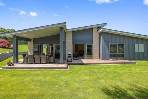 Modern home with front lawn