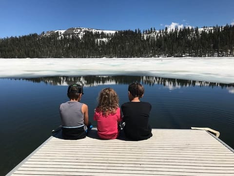 Lake Alpine as the snow begins melting