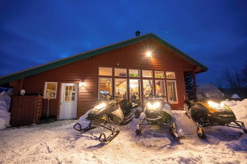 Winter is the best at the Lodge! Room for your sleds, and the trails are a short ride out the door!