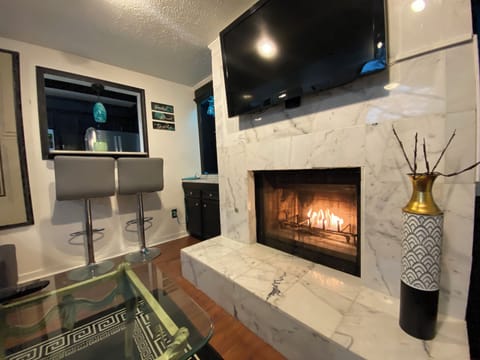 Gas or wood fireplace