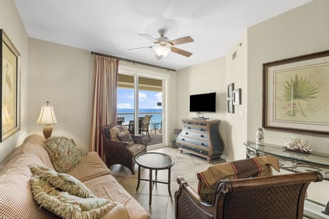 Relax in this coastal living room with ocean views and comfortable seating.