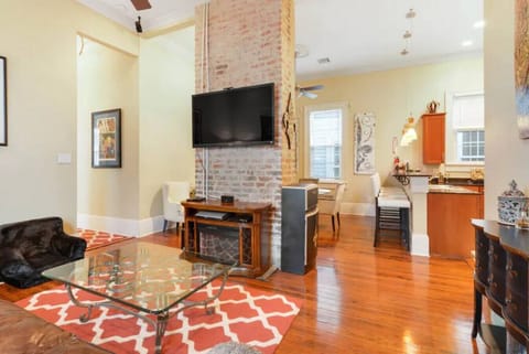 Living room into kitchen