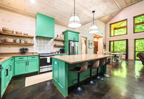 The spacious and open kitchen invites creativity, with plenty of room for everyone to join in.