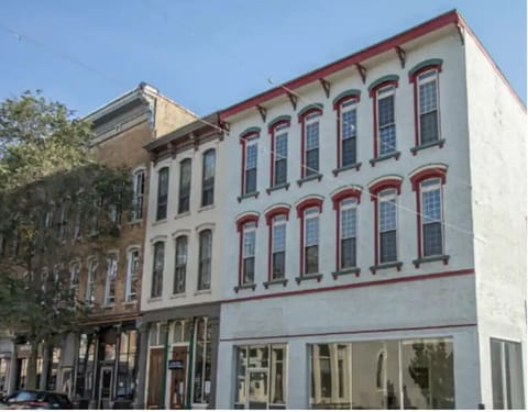 Exterior view of building. First floor is a  candle shop!