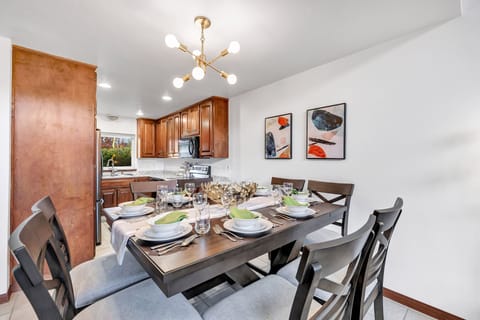 Large Dining Table that can expand for more seating.