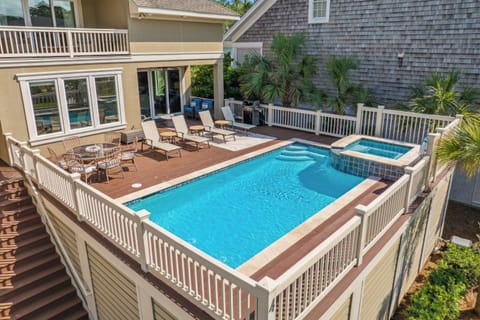Private pool and hot tub
