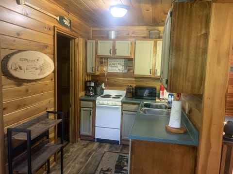 Small Kitchen but electric appliances and coffee filters provided for coffee pot