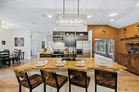 Open kitchen with access to living room