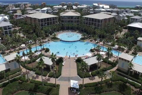 12,000 square foot pool with poolside food and drink