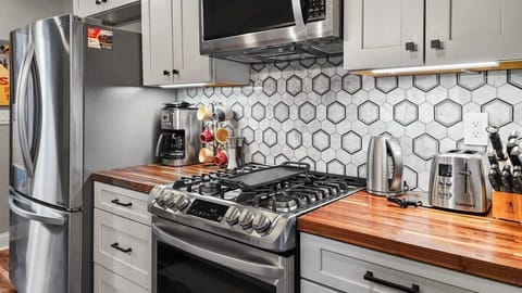 The newly renovated kitchen features brand new appliances the chef in your group is going to love preparing meals with.