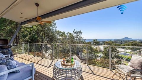 Hamptons by the Bay | Covered balcony | Ceiling fan | Views