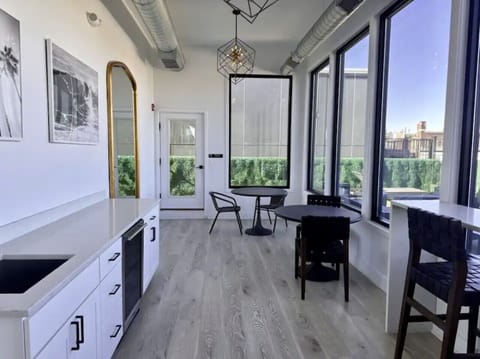 Gorgeous view from the rooftop of the building complete with lounge seating area. This space is shared with the rest of the building, guests are welcome to use it!