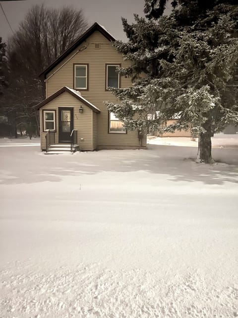 Front of house with snow!