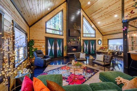 Settle in for a cozy movie night or relax in this welcoming living room made for downtime.
