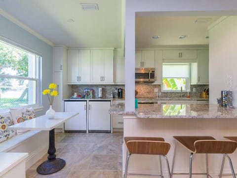 View of kitchen from the living room.