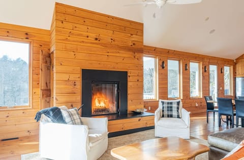 Immerse into the warmth of the fireplace