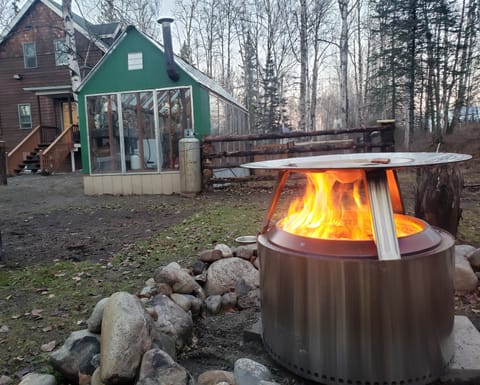 Relax by the fire on those crisp evenings.