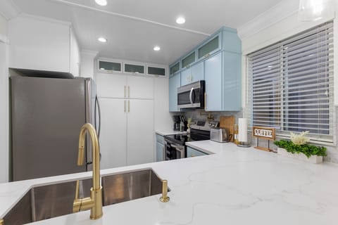 Plenty of cabinets for storage