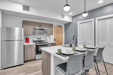 Have a seat at the island and particpate in some cooking fun!