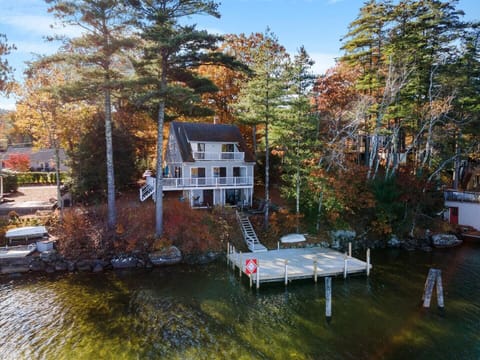 view of property and dock from lake