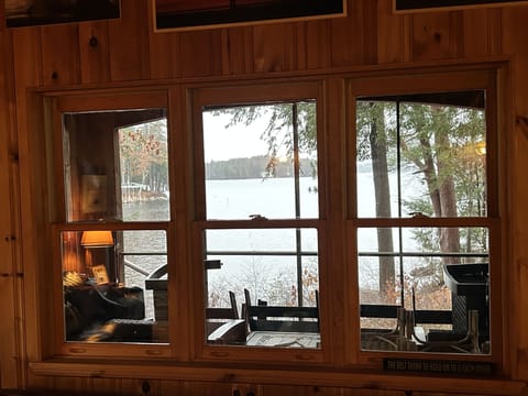 The view of the lake from the original cabin.