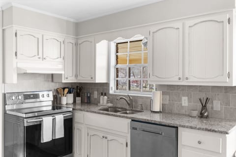 Fully equipped kitchen with modern appliances