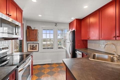 Well-equipped kitchen.