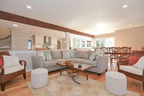 Kick back in the cozy couch area to relax, play games or watch TV!