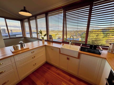 Country style kitchen overlooking Launceston