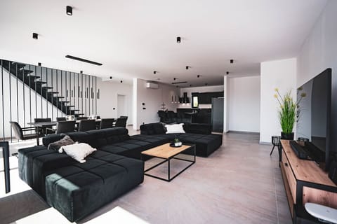 view in the bright living room with two ACs to cool or warm the room