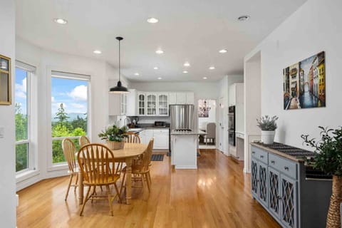 The common space has a lovely design with great flow and incredible views.