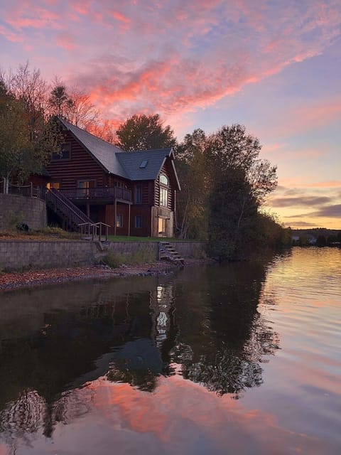 View of the house from dock during a magical UP sunset!