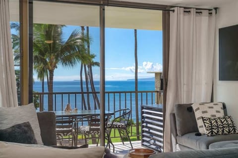Immerse yourself in breathtaking ocean vistas from the patio, living area, dining space, bedroom, and kitchen!