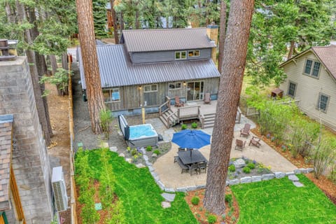 Hot Tub and the backyard 