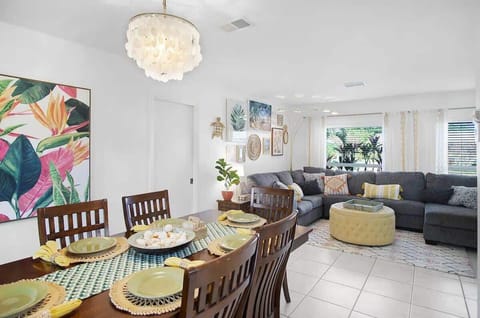 Open concept living and dining room